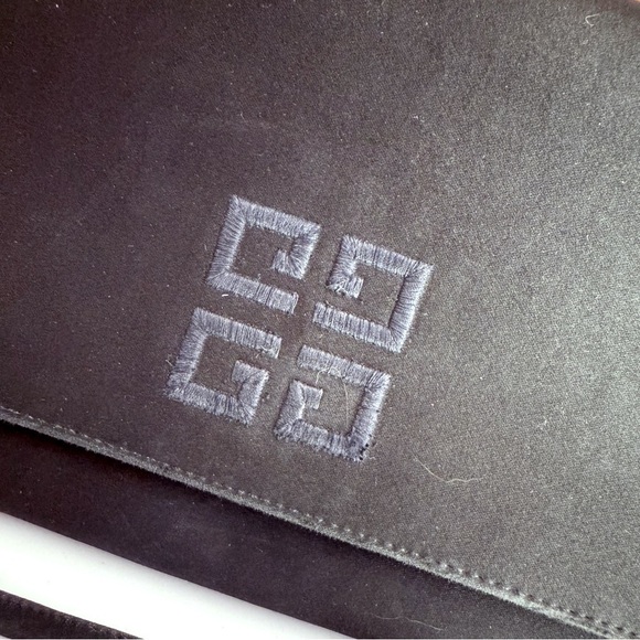 Vintage Givenchy Calfskin Satin Emblem Crossbody Black - Picture 4 of 16